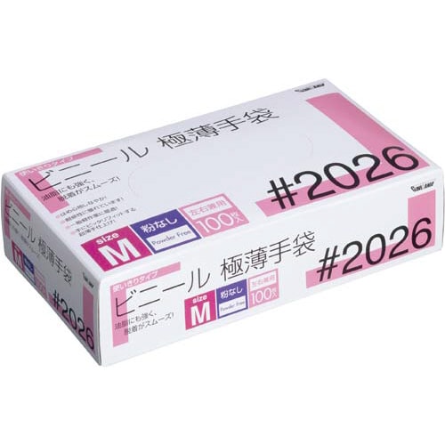 ビニール使い切り手袋 粉無 M 100枚×20