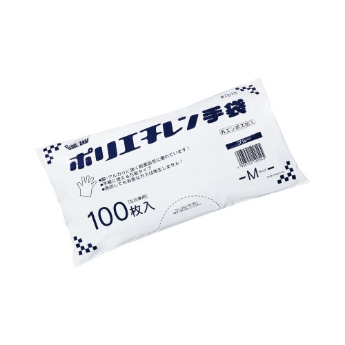 ポリエチレン手袋 外エンボス ブルー M 10袋