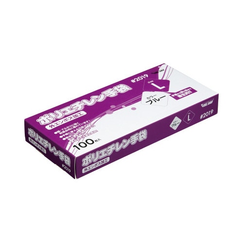 ポリエチレン手袋 外エンボス ブルー L