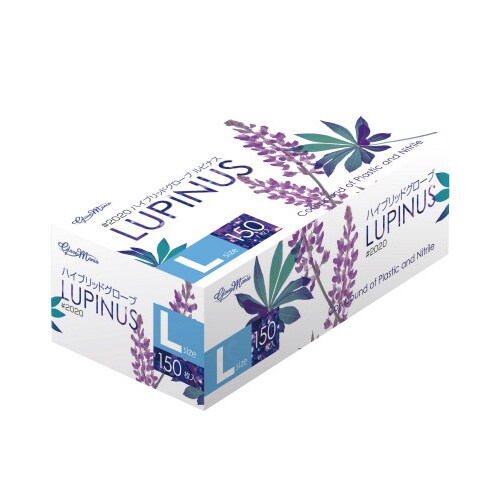 ハイブリッドグローブ ルピナス粉無150枚L×12