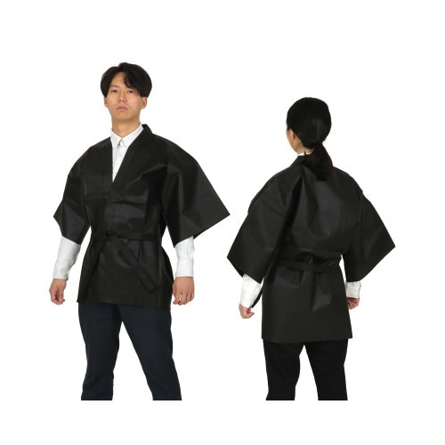 カラー不織布ハッピ 大人用 L 黒