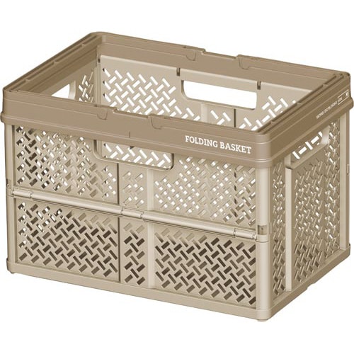 折りたたみバスケットM ベージュ