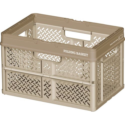 折りたたみバスケットL ベージュ