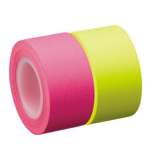 強粘着ロール付箋 詰替 25mm 桃・黄×10