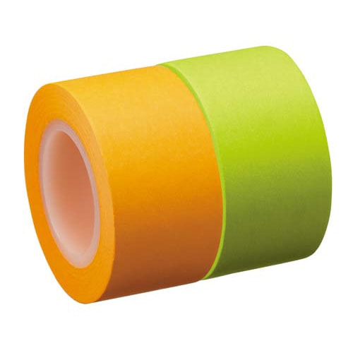 強粘着ロール付箋 詰替 25mm 橙・緑×10