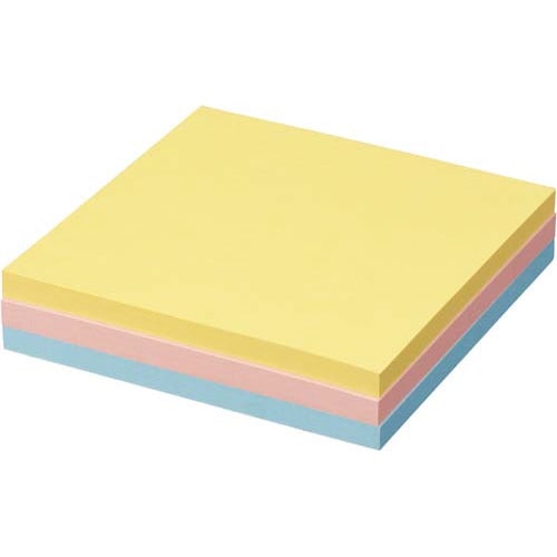 ミシン目入ふせん75×75パステル3色150枚×4