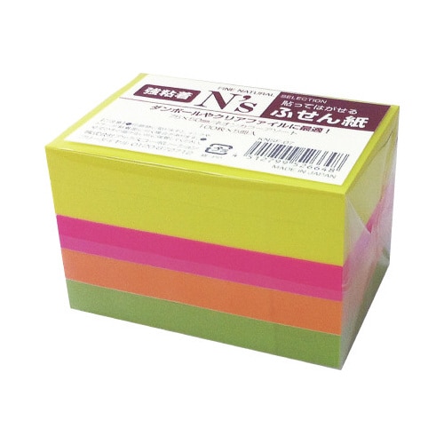N’s強粘着ふせん 75×50 ネオン 5冊入