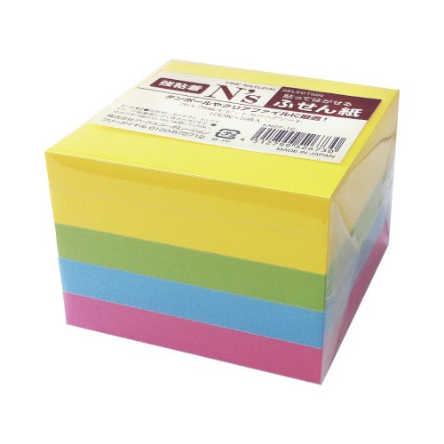 N’s強粘着ふせん 75×75 ビビッド 5冊入