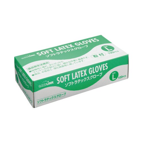 ソフトラテックスグローブ 粉付L 100枚×20