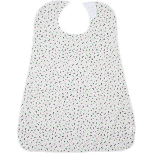 LOr食事用エプロン 花柄パープル