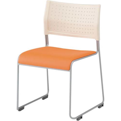 スタッキングチェア背WH座クッションOR4脚以上