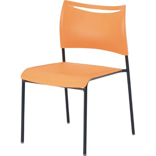 LTSチェア ブラックフレーム オレンジ4脚セット