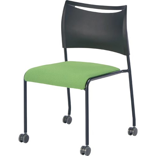 LTSキャスターチェア座布張BKフレームGN4脚