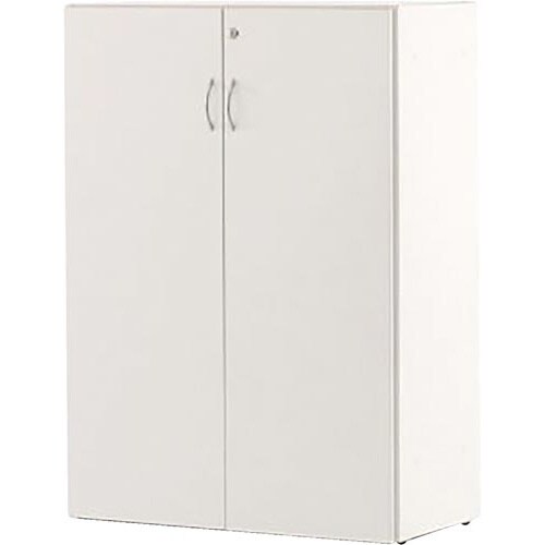 可動棚ローシェルフ 共通扉付きホワイト