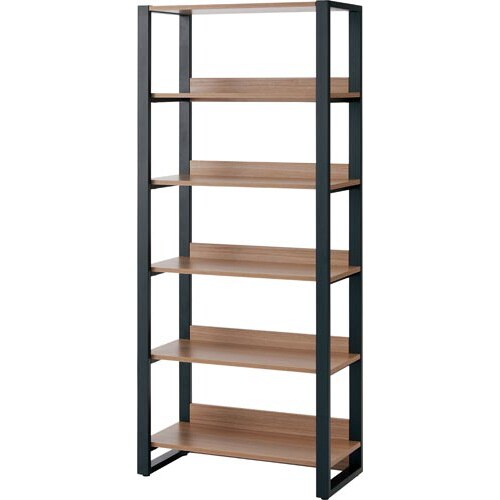 リスムシェルフ 5段 ウォルナット×ブラック
