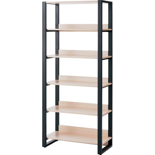 リスムシェルフ 5段 ナチュラル×ブラック