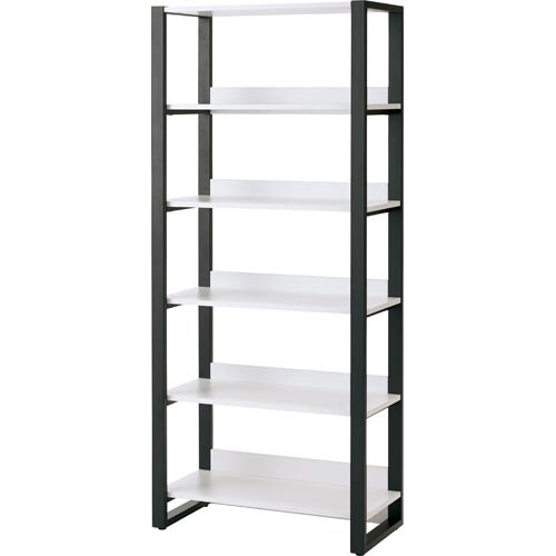 リスムシェルフ 5段 ホワイト×ブラック