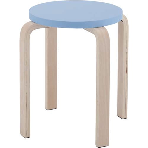 木製ラウンドスツール ブルー