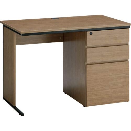 ワーキングデスク片袖奥600幅1000ウォルナット