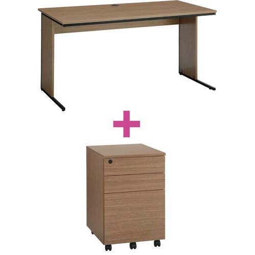 セット品ワーキングデスク奥700幅1400WA2点