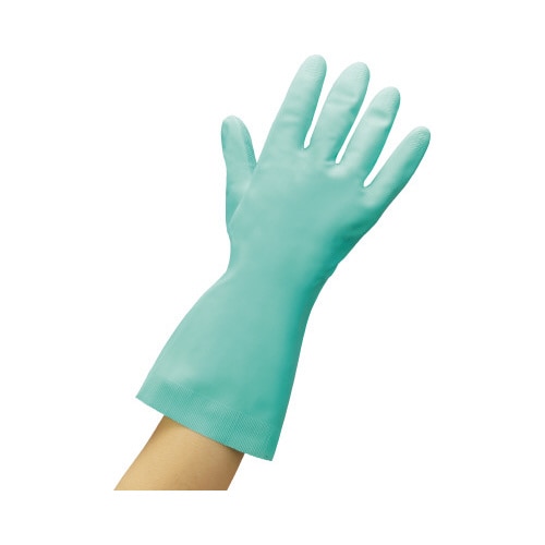 炊事手袋 天然ゴム 中厚手 L グリーン 200双