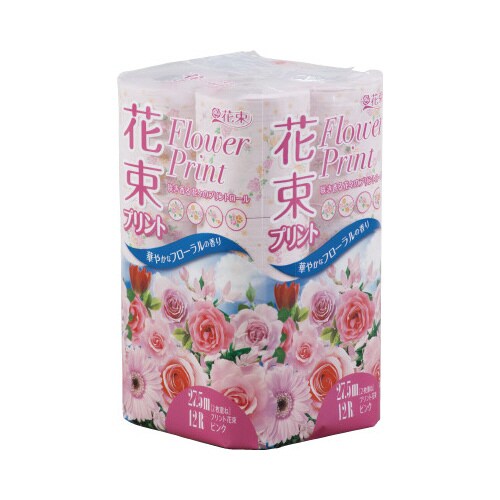 プリント花束ピンクW27.5m 12個入×8