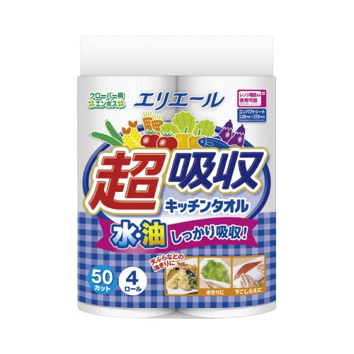 エリエール超吸収キッチンタオル 4R×12