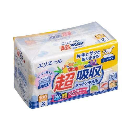 超吸収キッチンタオル シートタイプ 2個入×5