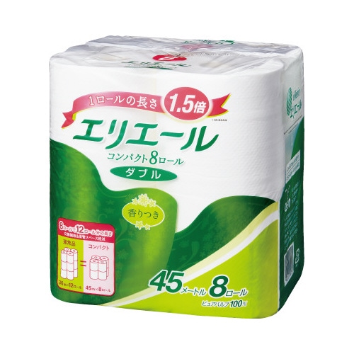 エリエールコンパクト ダブル45m 8個入×8
