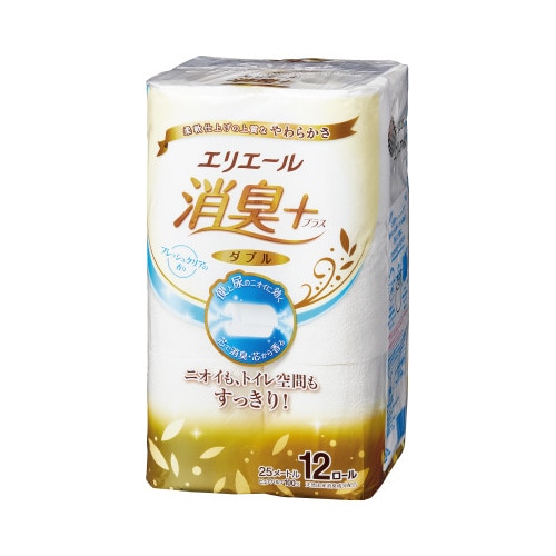 エリエール消臭+トイレット ダブル25m12個×6