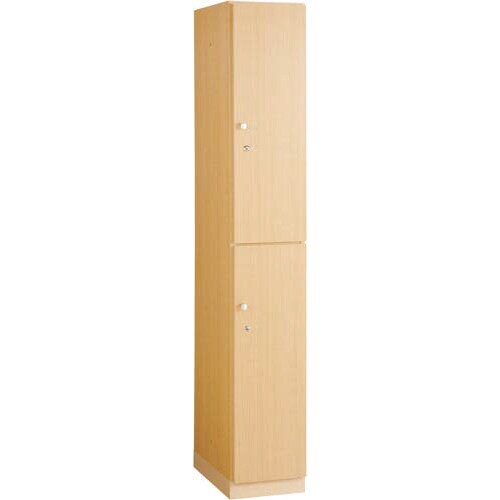 レノ木製ロッカー1列 2人用(2段) ナチュラル