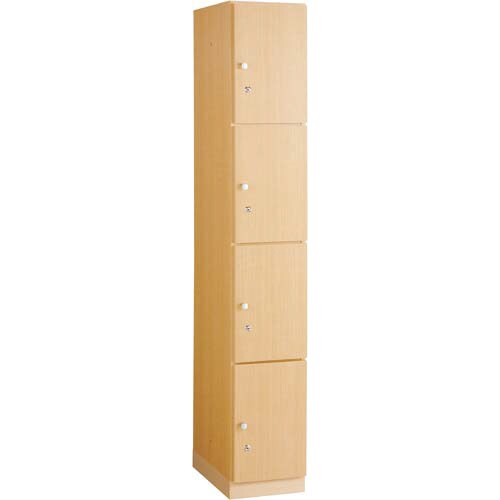 レノ木製ロッカー1列 4人用(4段) ナチュラル
