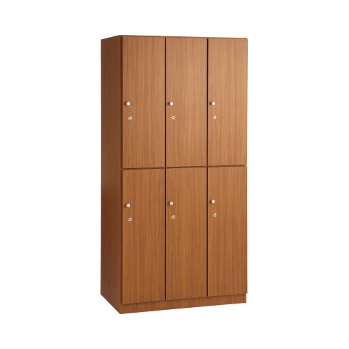 レノ木製ロッカー3列 6人用(2段) チェリー