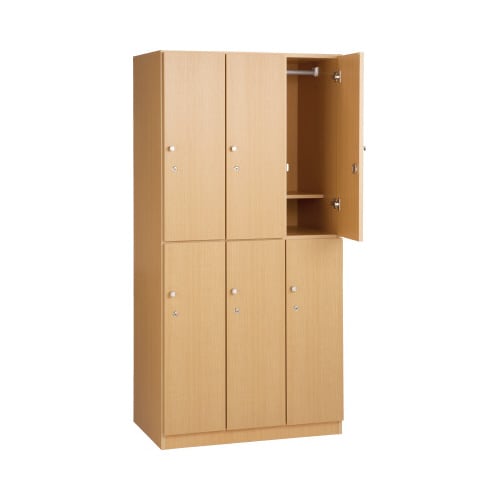 レノ木製ロッカー3列 6人用(2段) ナチュラル