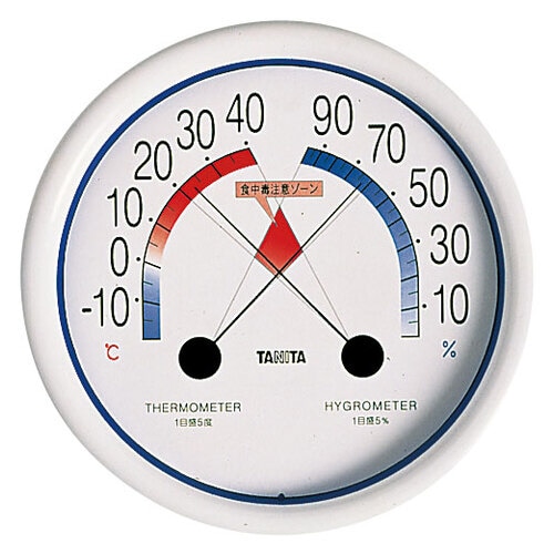 食中毒注意ゾーン付温湿度計 5488NWH