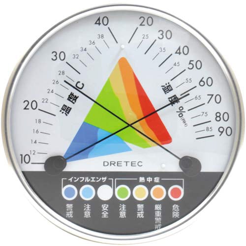 熱中症・インフルエンザ警告温湿度計 5個