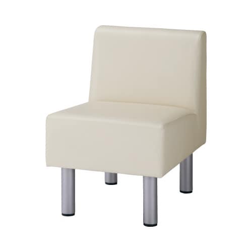 コンパクトレザーソファ アイボリー 1人掛