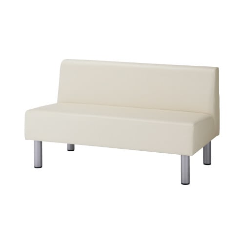 コンパクトレザーソファ アイボリー 2人掛