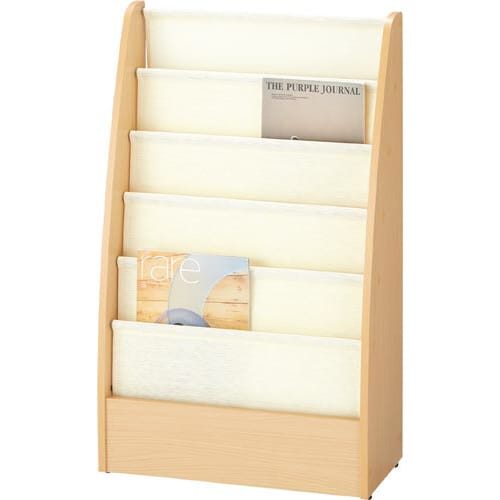 ペーパーコード製マガジンラック ホワイト 5段