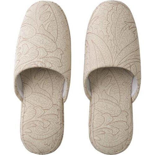 ペイズリー調スリッパ ベージュ 10足入