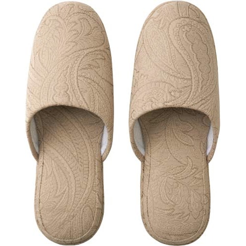 ペイズリー調スリッパ ブラウン 10足入