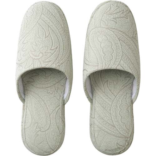 ペイズリー調スリッパ グリーン 10足入