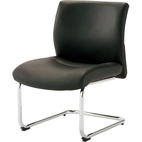 アコールチェア 本革ブラック 肘なし