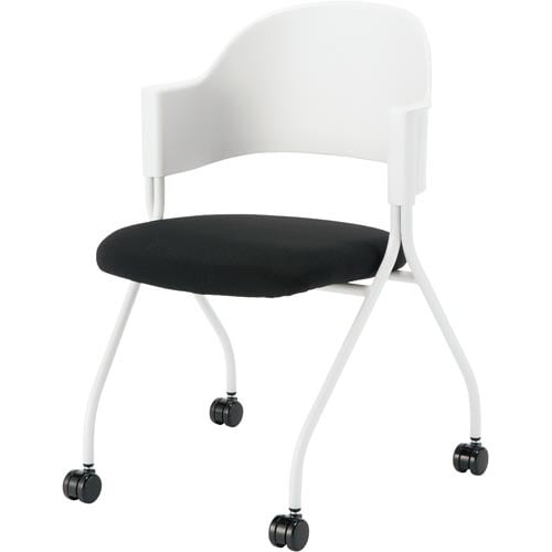 フランチェアクロスタイプ白脚背カバー無 座黒 2脚