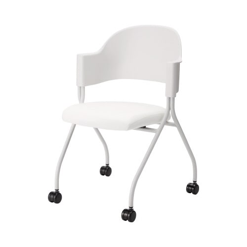 フランチェアレザータイプ白脚背カバー無 座白2脚