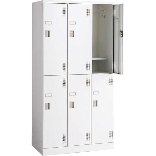 アッセスチールロッカーSシリンダー錠6人用2段W