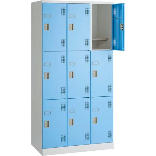 アッセスチールロッカーSシリンダー錠9人用3段B