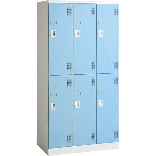 アッセスチールロッカーSプッシュ錠6人用2段B