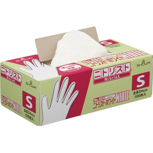 ニトリスト・ホワイト100枚入 ホワイト S 1箱