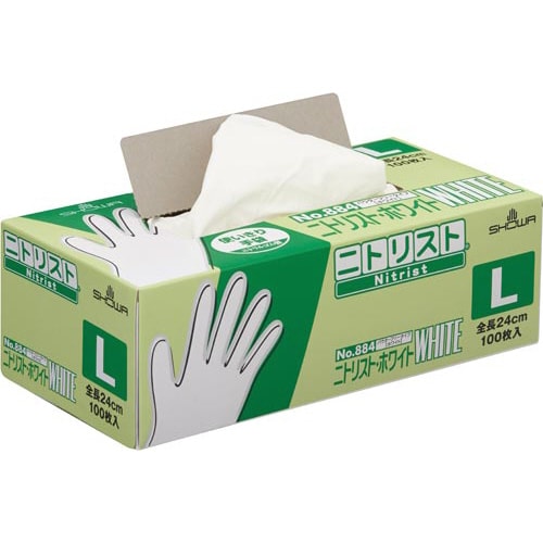 ニトリスト・ホワイト100枚入 ホワイト L 1箱